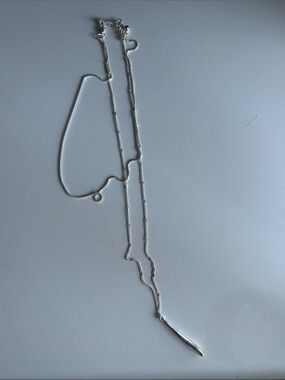 Jenny Bird Minimal Silver Bar Pendant Necklace - Silver